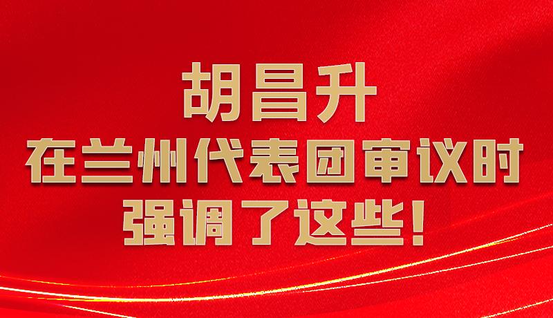 圖解|胡昌升在蘭州代表團審議時強調(diào)了這些！