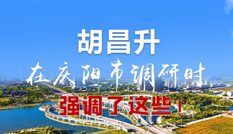 圖解|胡昌升在慶陽市調(diào)研時強調(diào)了這些！