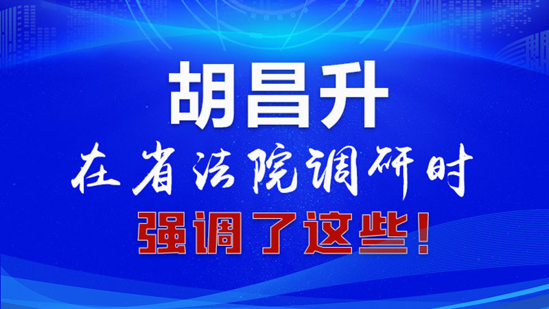 圖解|胡昌升在省法院調(diào)研時強調(diào)了這些！