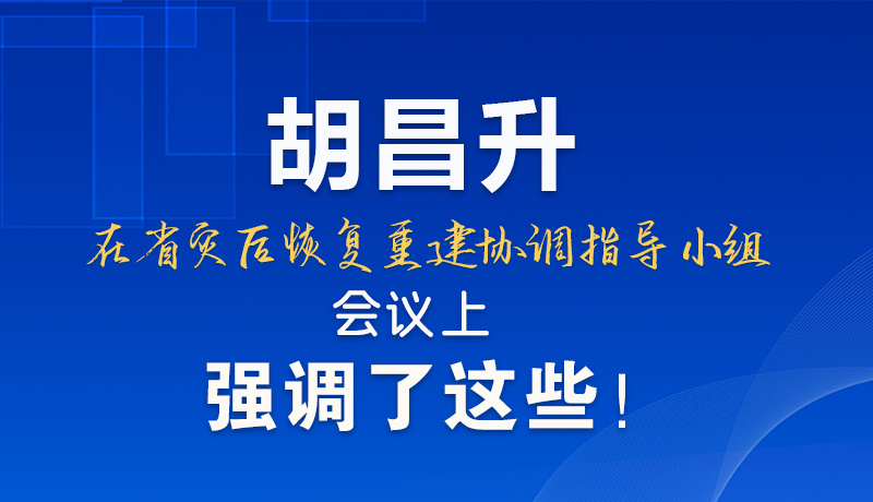 圖解|胡昌升在省災后恢復重建協(xié)調指導小組會議上強調了這些！