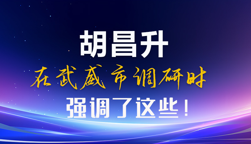 圖解|胡昌升在武威市調(diào)研時(shí)強(qiáng)調(diào)了這些！