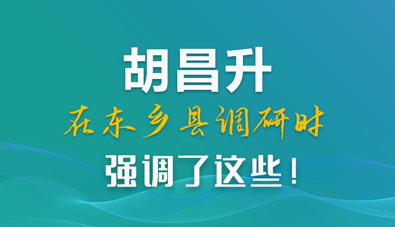 圖解|胡昌升在東鄉(xiāng)縣調研時強調了這些！