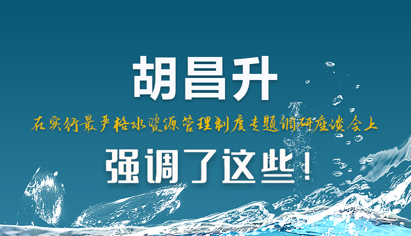 圖解|胡昌升在實行最嚴(yán)格水資源管理制度專題調(diào)研座談會上強調(diào)了這些！